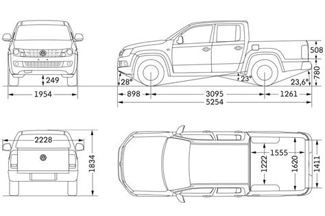 размеры Am Vw amarok Volkswagen Blueprints