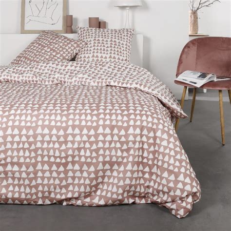 Parure De Lit 2 Personnes 240X260 Flanelle Tendance Rose Des Sables