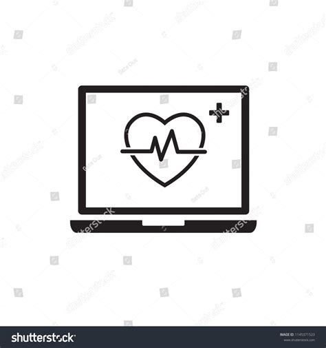 Medical Pulse Heart Laptop Icon Stock Vector Royalty Free 1145371523