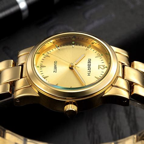 Rebirth Steel Strap Women Watches Top Brand Luxury Gold Bracelet Quartz