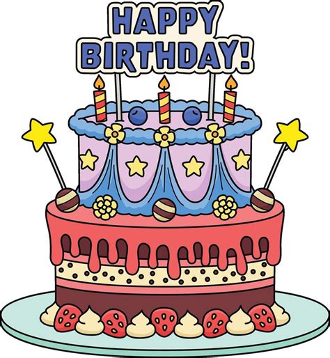 Happy Birthday Cake Cartoon Colored Clipart 40212253 Vector Art at Vecteezy