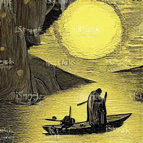 Charon Crossing The River Styx Vector Art Stable Diffusion