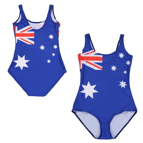 Flag Of Australia One Piece Swimsuit Bodysuit Women Swimming Suit Blue Australian Flag Sexy