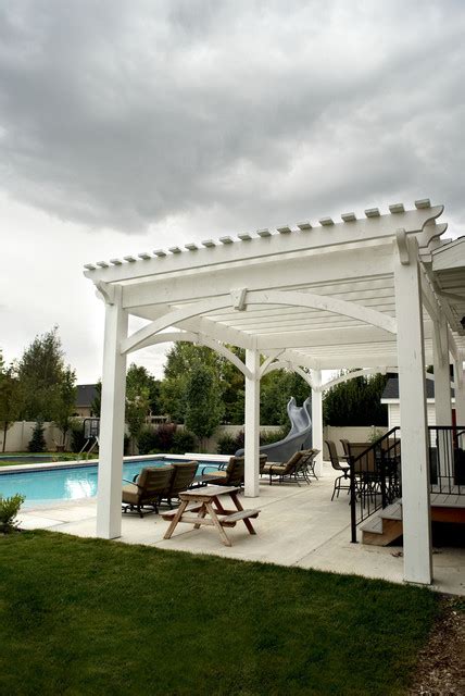 Winning Wow White Poolside Pergola Traditional Patio By Western