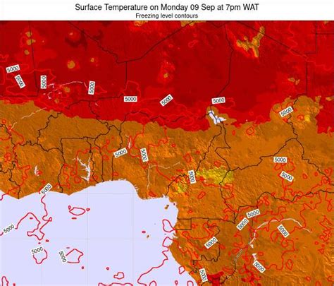 Nigeria Surface Temperature on Monday 02 Dec at 1pm WAT