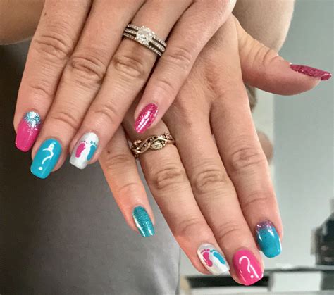 Gender Reveal Nails Gender Reveal Nails Baby Nails Baby Nail Art