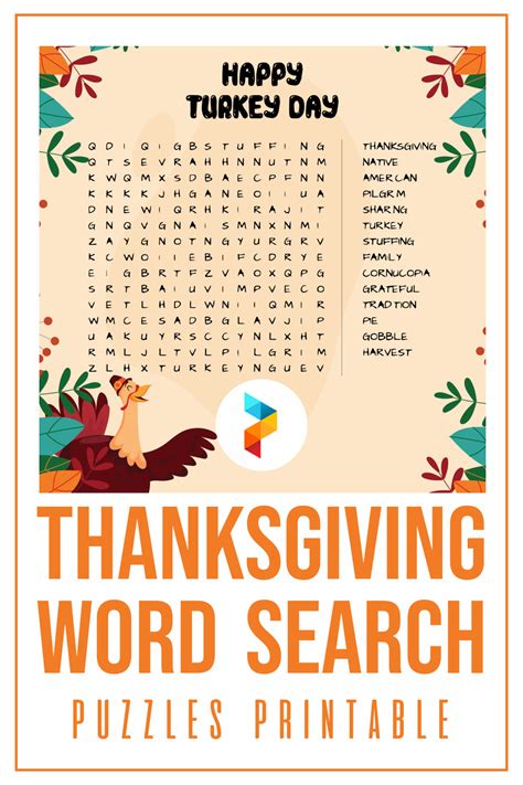 10 Best Thanksgiving Word Search Puzzles Printable PDF For Free At