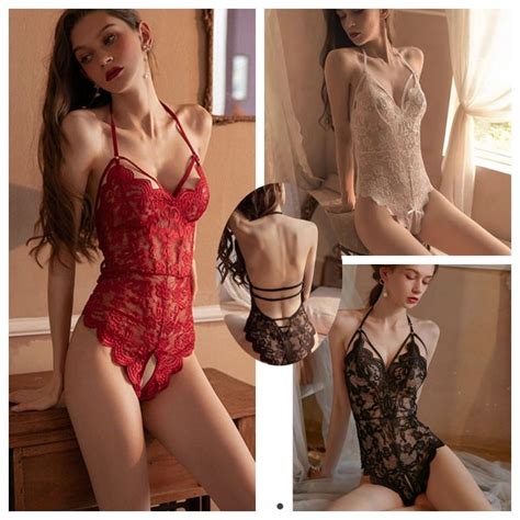 Jual COD LINGERIE SEKSI ONE PIECE OPEN TRANSPARAN CELANA KETAT