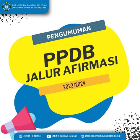 PENGUMUMAN HASIL SELEKSI PPDB JALUR AFIRMASI DAN PTOW TAHUN PELAJARAN