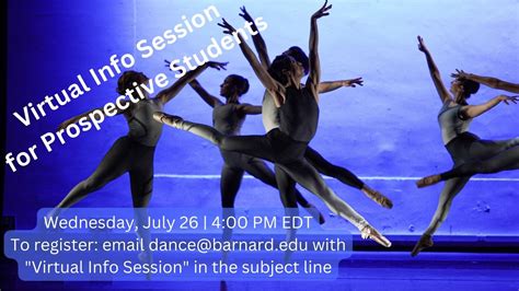 Prospective Student Virtual Information Sessions Barnard Dance