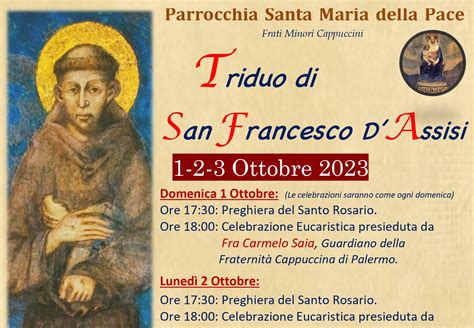 Triduo Di San Francesco D Assisi Parrocchia Santa Maria Della Pace