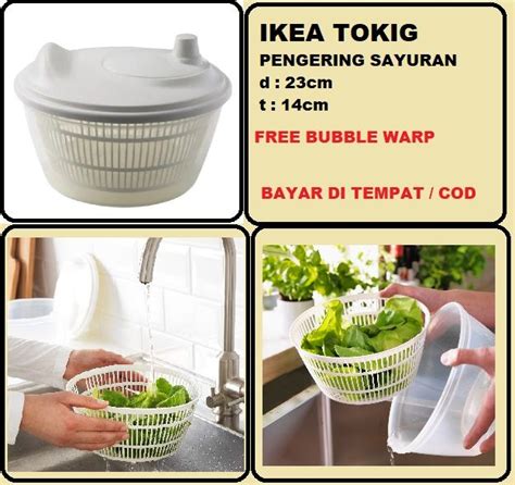 IKEA Pengering Sayur Wadah Penyaring Sayur Salad Spinner TOKIG