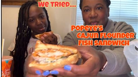 We Tried The Popeyes Cajun Flounder Fish Sandwich Youtube