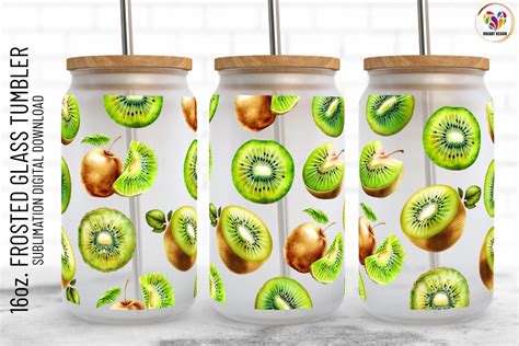 Kiwi Summer 16 Oz Frosted Can Wrap Graphic By Digiartdesign · Creative