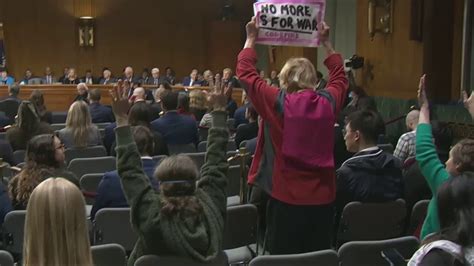 Anti Israel Protesters Disrupt Blinken Testimony At High Stakes Senate