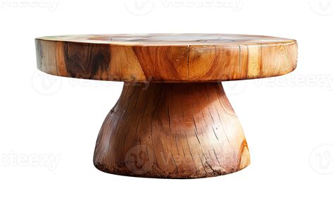 Round Wooden Coffee Table On Transparent Background Cut Out Living