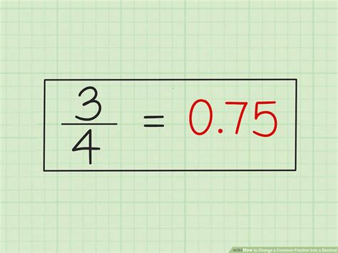common fraction  decimal chart