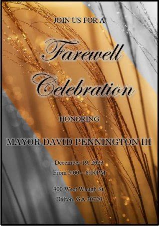 Reception Set To Honor Mayor Pennington | Dalton, GA