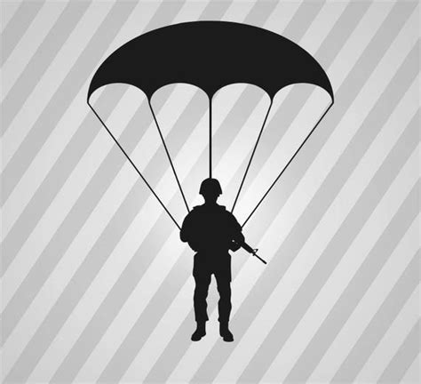 Paratrooper Silhouette Svg Dxf Eps Silhouette Rld Rdworks