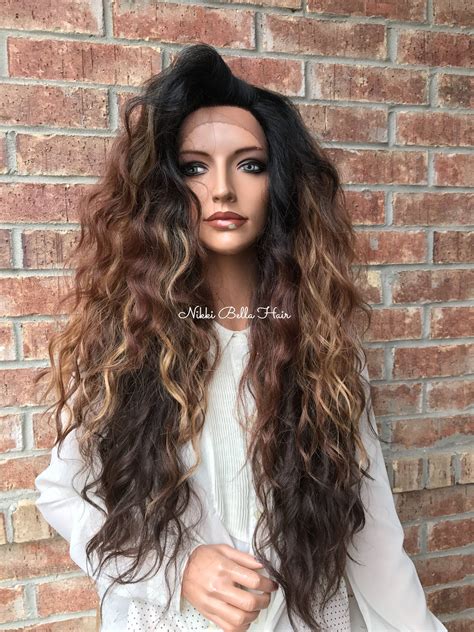 Brown Auburn Ombre Wavy Hair Swiss Lace Front Wig Dixon Ombre Wavy Hair Ombre Hair Blonde