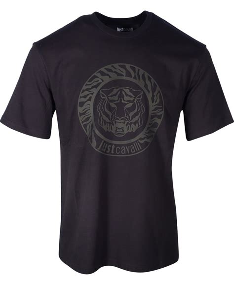 Cavalli T Shirt Rubber Tiger Logo Front 74obhf04 74mm600 R Tiger