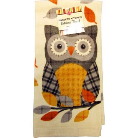 Ritz® 13768 Fiber Reactive Kitchen Towel 16x25 Plaid Owl Grey 1 Each