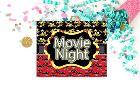 Movie Night Sign Diy Birthday Decorations Party