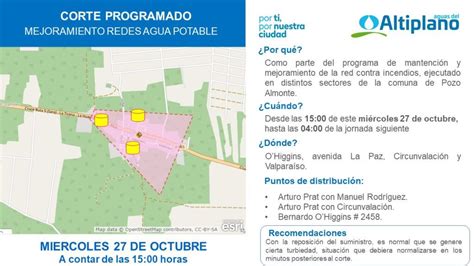 Aguas Del Altiplano Anuncia Corte Programado Para Localidad De La