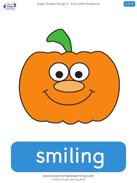 Five Little Pumpkins Flashcards