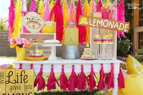 Yellow Pink Lemonade Themed Party Idea