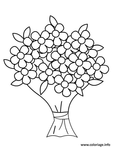 Coloriage Bouquet De Fleurs Facile Marguerite JeColorie