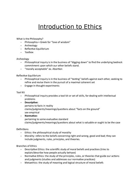 Introduction To Ethics Introduction To Ethics What Is The Philosophy Philosophia Greek