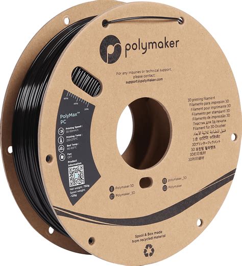 Polymaker PolyMax PC 3D Printing Filament 1 75mm 750g Black