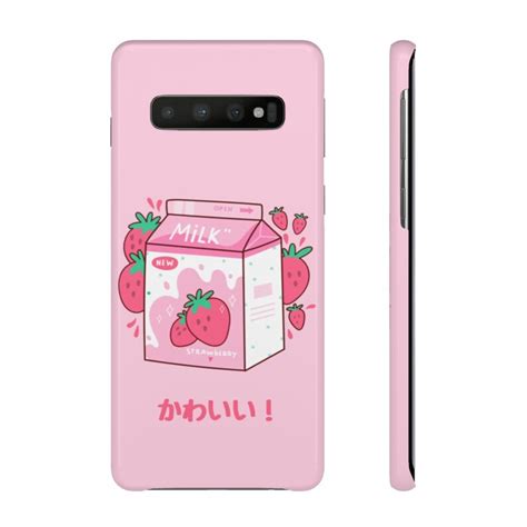 Japanese Strawberry Milk Pink Kawaii Snap Samsung Galaxy Phone Case