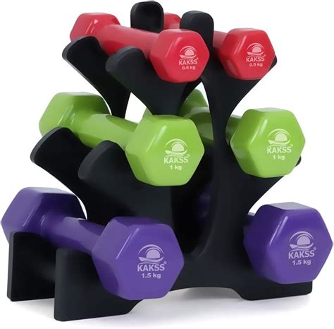 Buy Kakss Cast Iron Vinyl Coated Dumbbell With Stand Proudly Made In