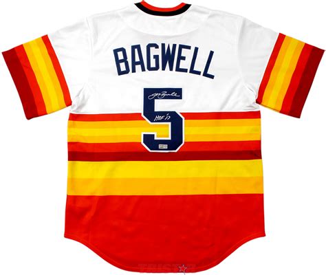 Jeff Bagwell Autographed Houston Astros Rainbow Replica Jersey