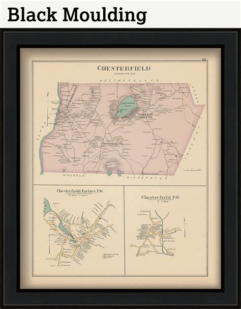 CHESTERFIELD New Hampshire 1892 Map Replica or Genuine | Etsy