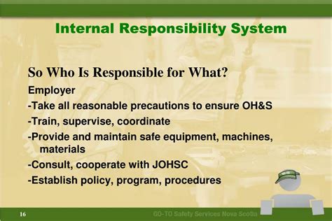 PPT - The Internal Responsibility System PowerPoint Presentation - ID ...