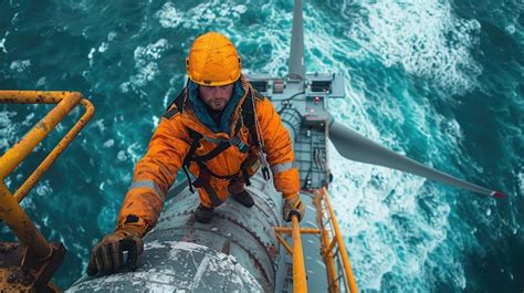 Premium Photo | Aerial view of a offshore wind turbine maintenance ...