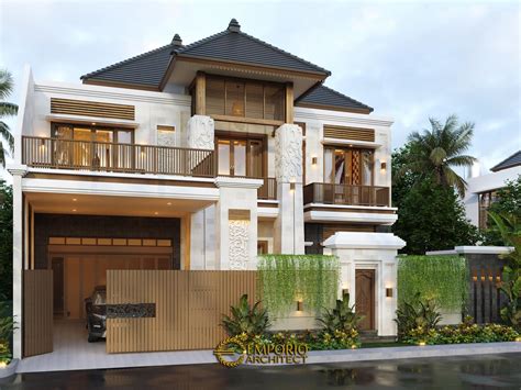 Desain Tampak Depan Dengan Pagar 1 Rumah Villa Bali 2 Lantai Ibu ID Di