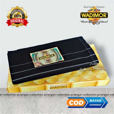 sarung wadimor hitam polos tumpal salur kain tenun sholat pesantren