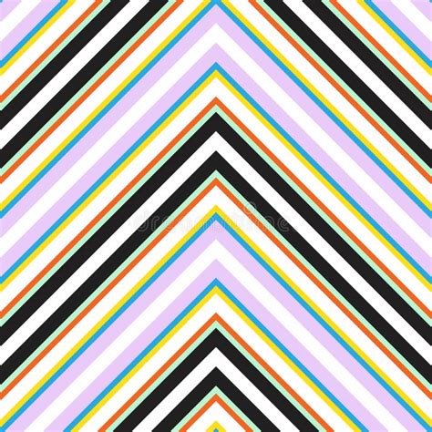 Rainbow Chevron Diagonal Stripes Seamless Pattern Background Stock