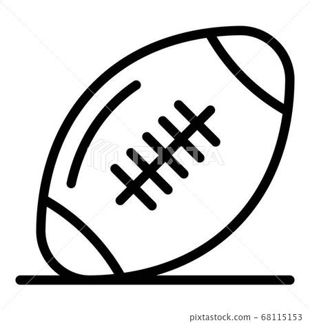 Rugby Ball Icon Outline Style Stock Illustration 68115153 PIXTA