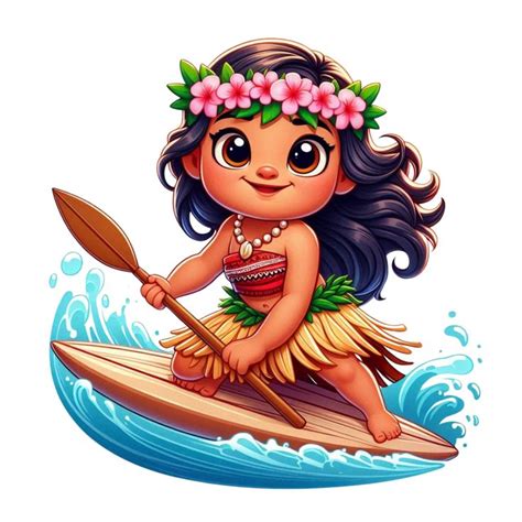 Moana Surfing Design With Hula Skirt Moana Png Clipart Baby Moana Png