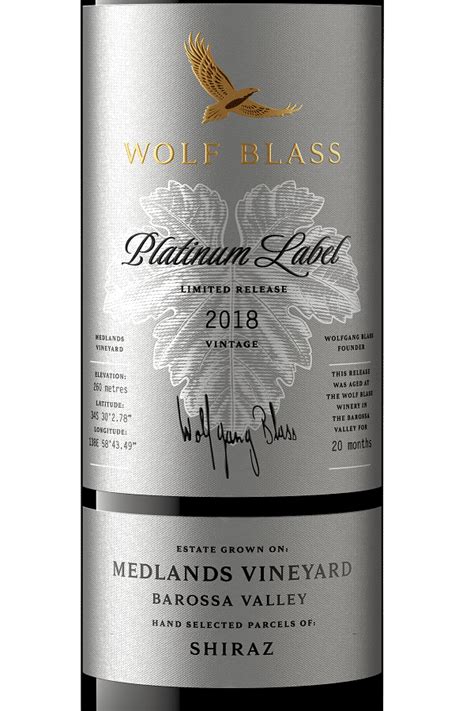 Wolf Blass Medlands Vineyard Platinum Shiraz 2018 Winepilot