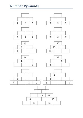 Number Pyramids | Teaching Resources