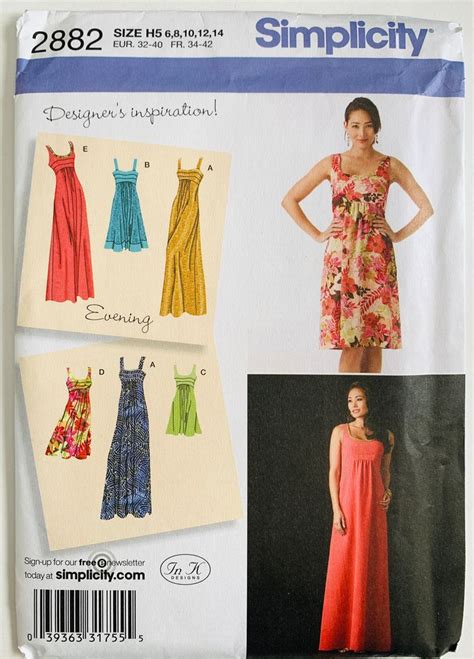 Misses Sleeveless Dress Pattern 6 Styles Bodice And Length Etsy Simplicity Patterns Dresses