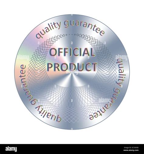 Official Product Circle Hologram Sticker Vector Official Assurance