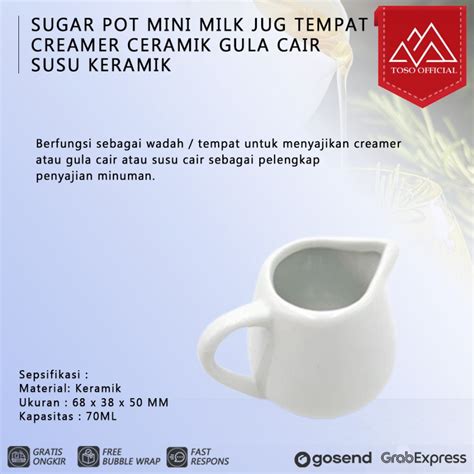 Jual Sugar Pot Mini Milk Jug Tempat Creamer Ceramik Gula Cair Susu