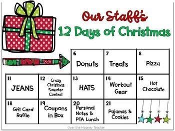 12 Days Of Christmas Staff Morale Booster 12 Days Of Christmas Staff